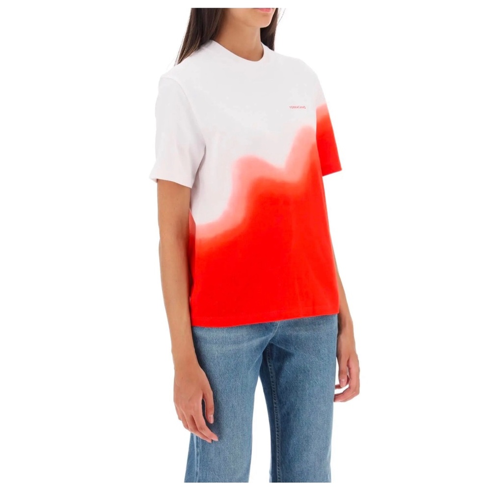 Ferragamo Tie Dye-Print Cotton T-Shirt